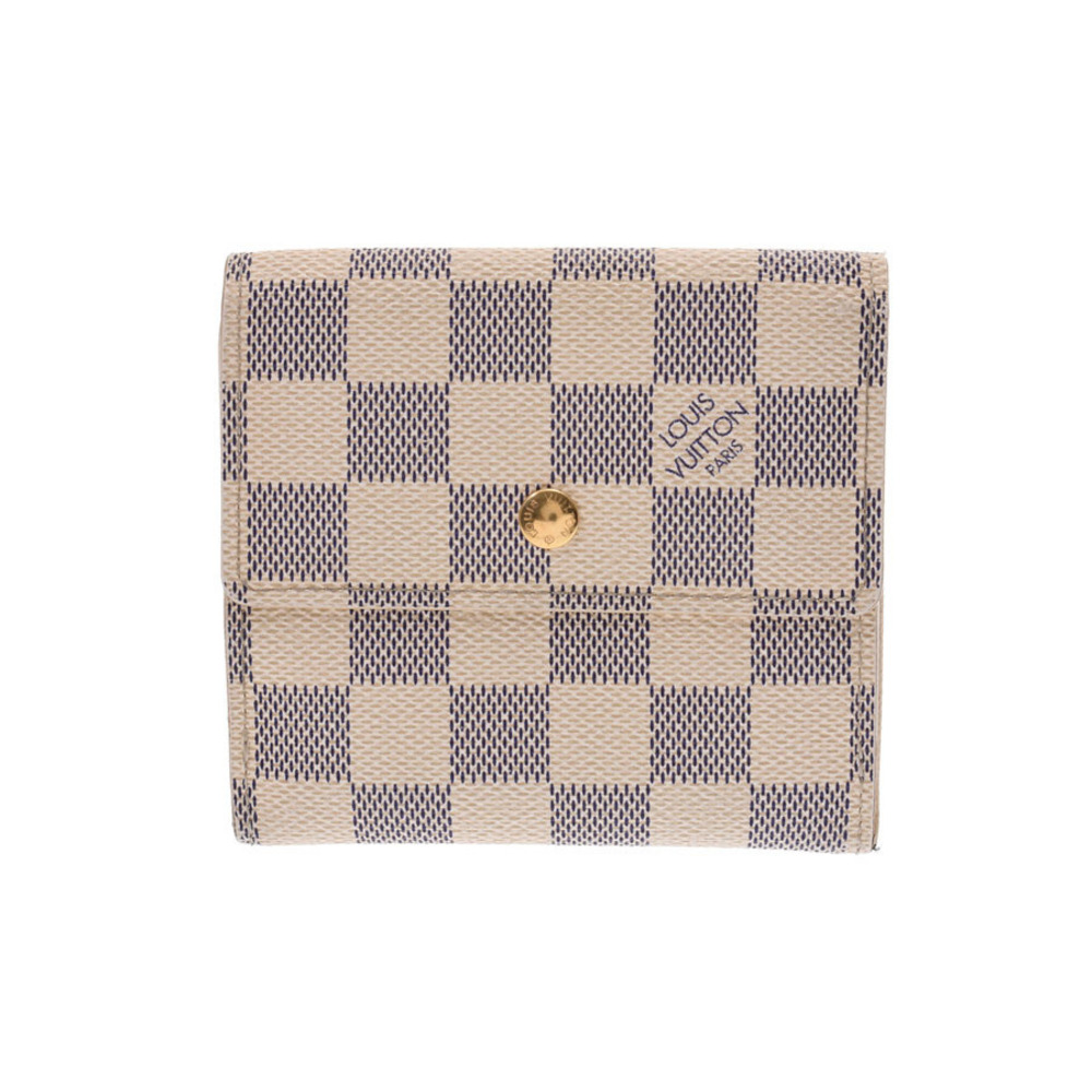 Louis Vuitton Azur White Portefeuille Wallet Elise double hook